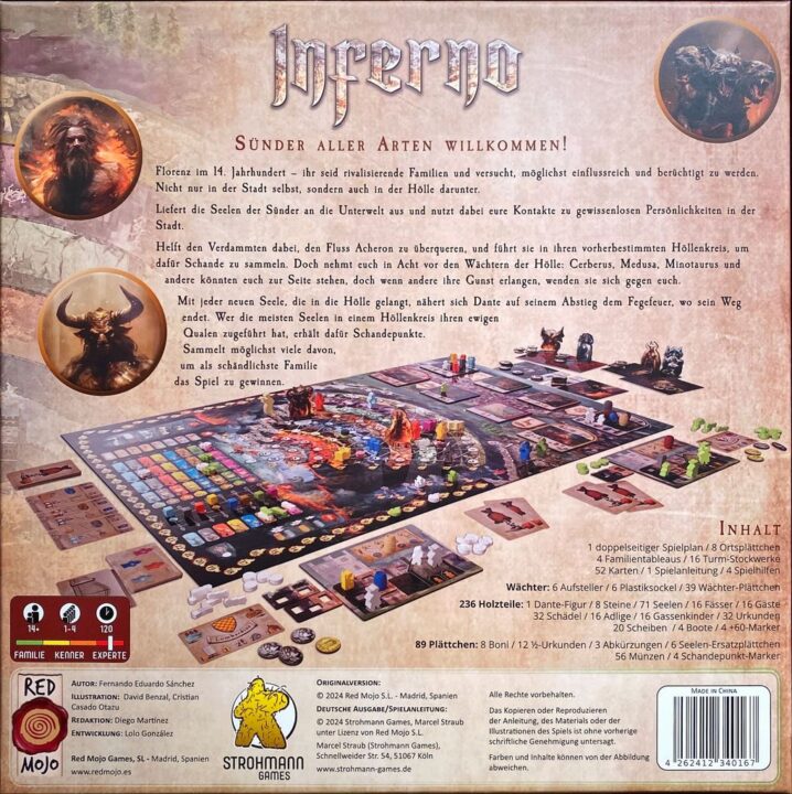 Inferno - German edition, back cover - Credit: Brettspielhelden DD
