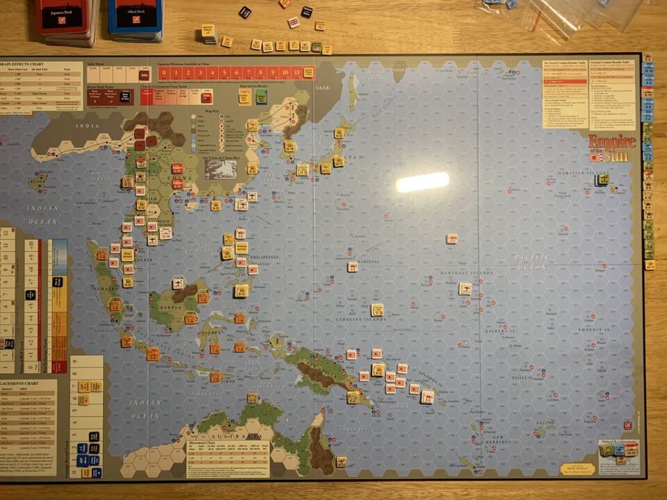 Empire of the Sun: The Pacific War 1941-1945 - Start of 3rd turn. Erasmus (The Japanese) is kicking my butt! - Credit: FlashPan