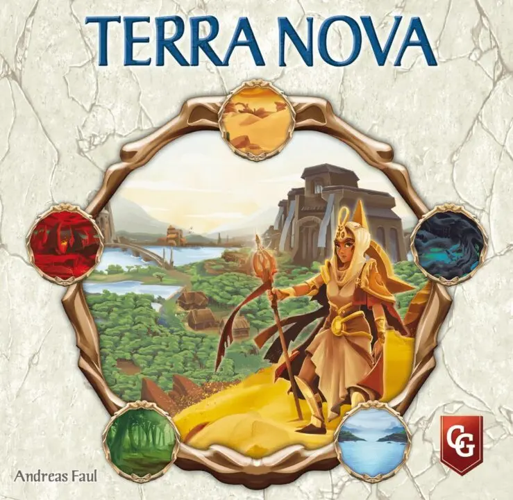 Terra Nova - Terra Nova, Capstone Games, 2022 — front cover (image provided by the publisher) - Credit: W Eric Martin
