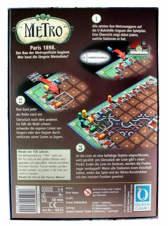 Metro - Box back (Queen German edition 2005 with SdJ) - Credit: Marvelfan
