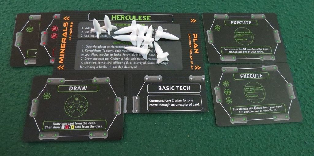 Impulse - Minerals for boosting on the left, a tech at the bottom, and a plan on the right. - Credit: The Innocent