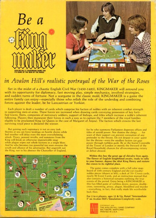 Kingmaker - High Quality Scan Box Rear AH 1976 Edition - Credit: Suspensa_Vix