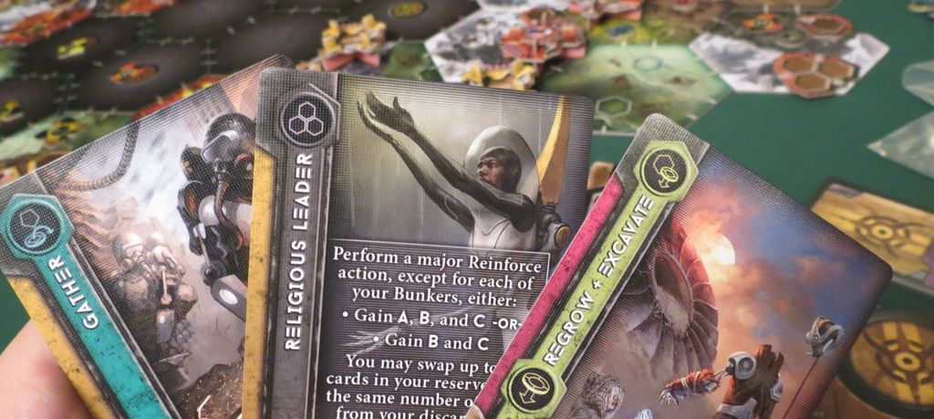 Downfall - Each turn’s action is selected via a hand of cards, which is then passed left. - Credit: The Innocent