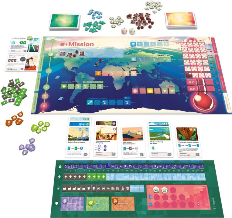 Daybreak - e-Mission, Schmidt Spiele, 2023 — components (image provided by the publisher) - Credit: W Eric Martin