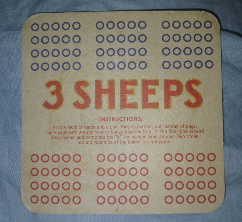 Cribbage - Cribbage on a coaster - game side - Credit: Bobobob598