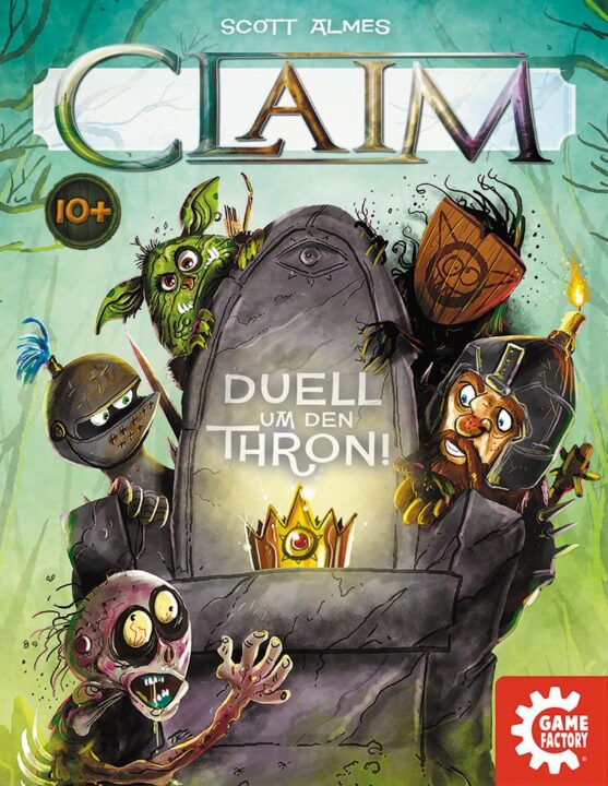Claim - Claim, Game Factory, 2018 — front cover (image provided by the publisher) - Credit: W Eric Martin