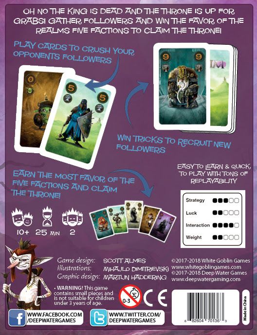 Claim - Claim, Deep Water Games, 2019 — back cover - Credit: W Eric Martin