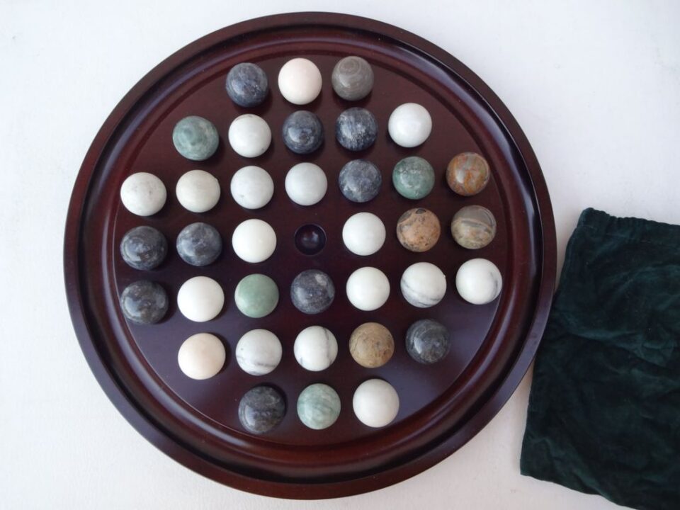 Solitaire - 1994 Bombay Co. Polished Stone Solitaire Game 13.5" - Credit: CurtisC