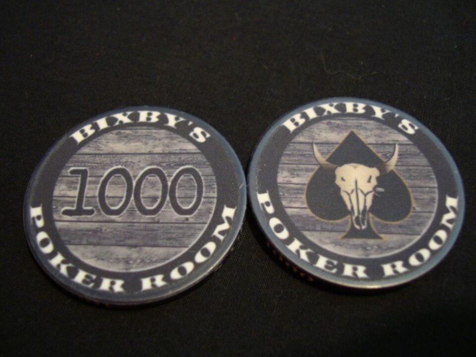 Poker - Bixby's Poker Room - Black $1000 Chip - Credit: Bixby