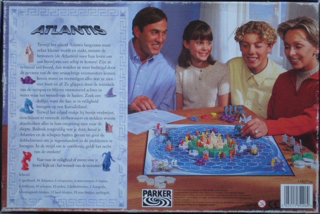 Escape from Atlantis - Bottom of box, Dutch edition - Credit: pijll
