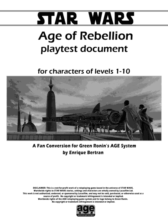 Star Wars: Age of Rebellion cover