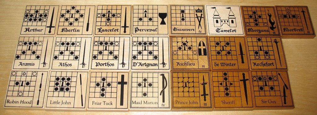 The Duke - Front of the tiles from three of the expansions. Top row: King Arthur tiles. Middle row: Three Musketeers tiles. Bottom row: Robin Hood tiles. - Credit: unic