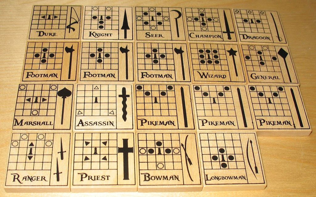 The Duke - Front of all the standard troop tiles, light version. There are also identical tiles in a dark stain for the other player. - Credit: unic