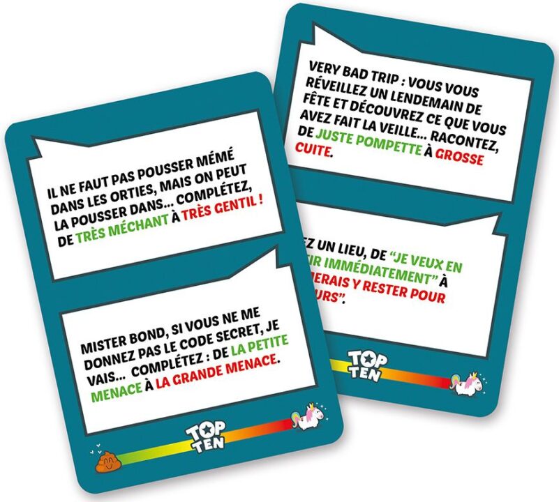 Top Ten - Top Ten, Cocktail Games, 2020 — sample cards - Credit: W Eric Martin