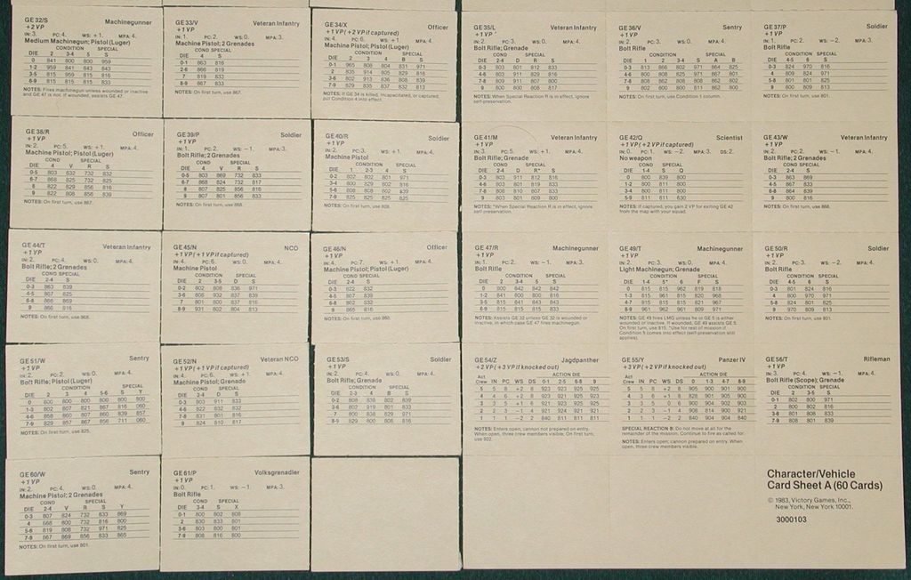 Ambush! - card sheet A, bottom half - Credit: humeral