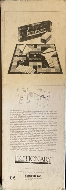 Pictionary - Icelandic first edition, back of box - Credit: tungufoss